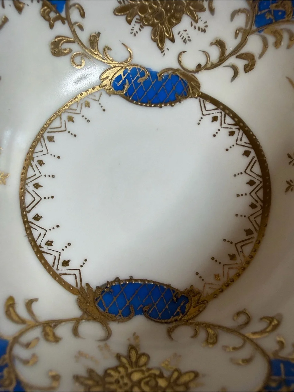 Vintage Mid-Century MB Japan Porcelain Saucer Gold Backstamp Ring Dish Flawed